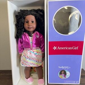 American Girl Truly Me #85 18" Doll With Dark Curly Hair and Brown Eyes W/Book